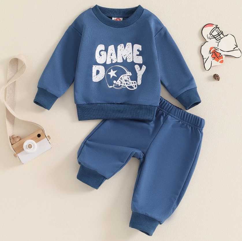 Clothing Sets Baby Boys Fall Outfit Sets Long Sleeve Letter Print Sweatshirt Tops Solid Color Pants Sets Casual Boys Autumn Clothing Set H241126