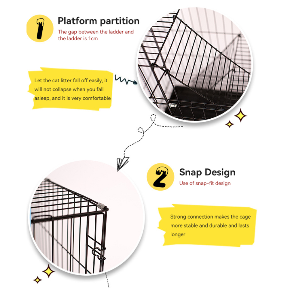 Hot Sale Folding Cat Cages Collapsable Carriers Cage Veterinary Cheap Pet House Cat Dog Cage Medium