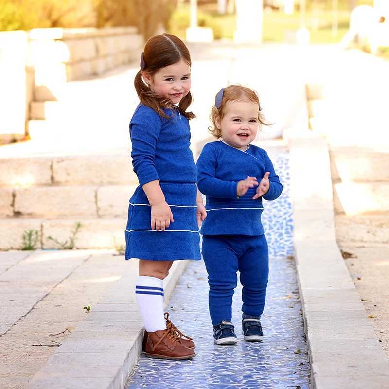 Clothing Sets Baby top pants new fall autumn winter ribbed cotton outfit family matching clothes boy girls clothing long sleeve shirt/pant H241126