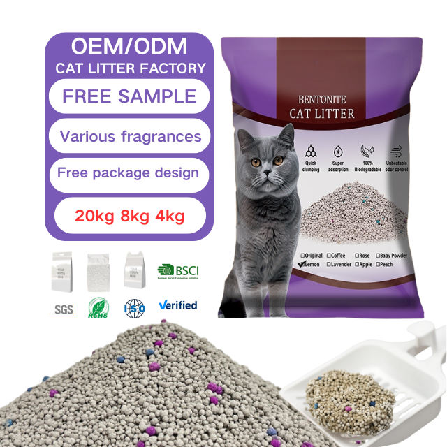 ODM&OEMBest Selling Bentonite Cat Litter in South America Multi Fragrance Dust Free Power Ball Bentonite Cat Litter
