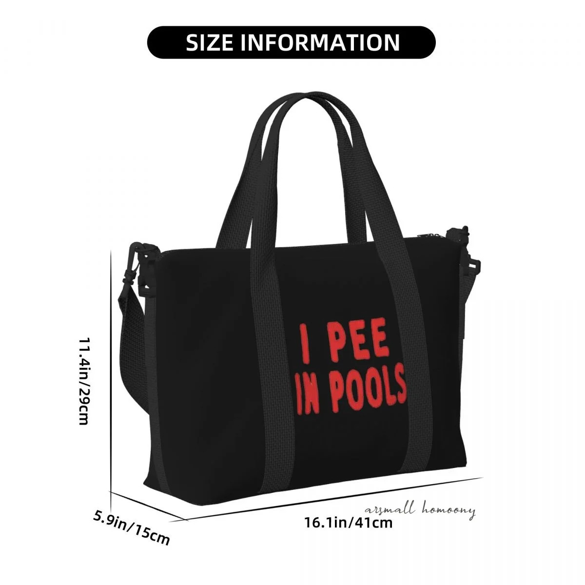 I Pee In Pools Funny Travel Duffel Bag with Shoulder Strap Sports Gym Overnight Bag for Women Personalized Weekender Bags 241114