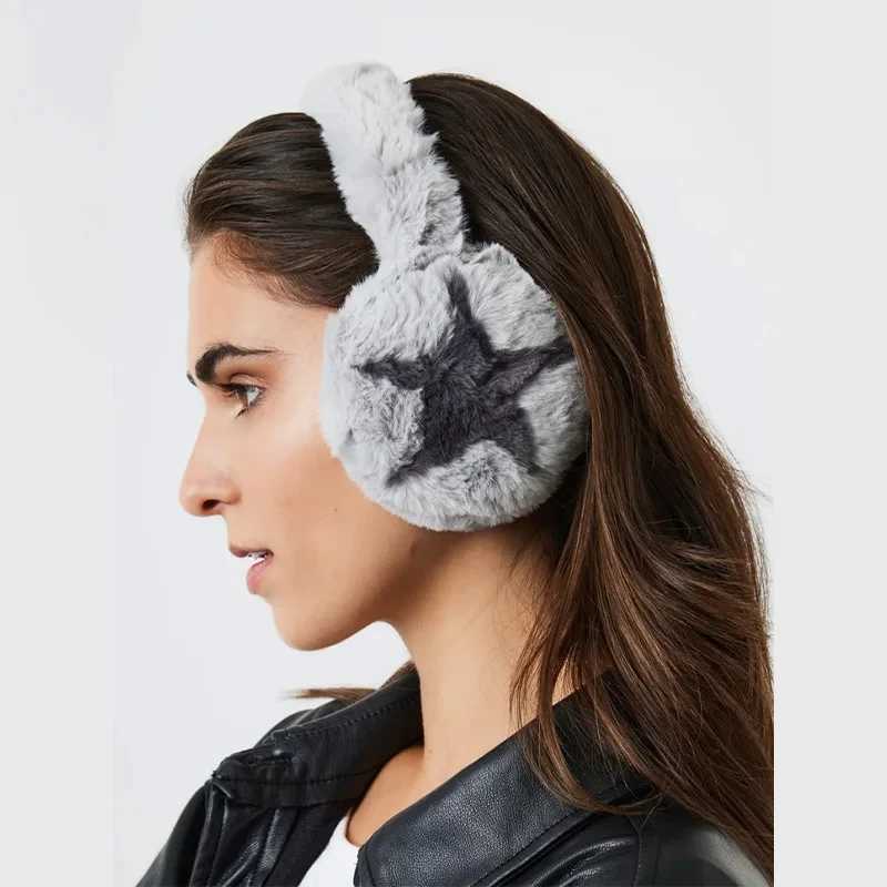Soft Plush Ear Warmer Winter Warm for Women Men New Fashion Five-Pointed Star Earfl Outdoor Cold Protection EarMuffs Ear CoverXJ241126
