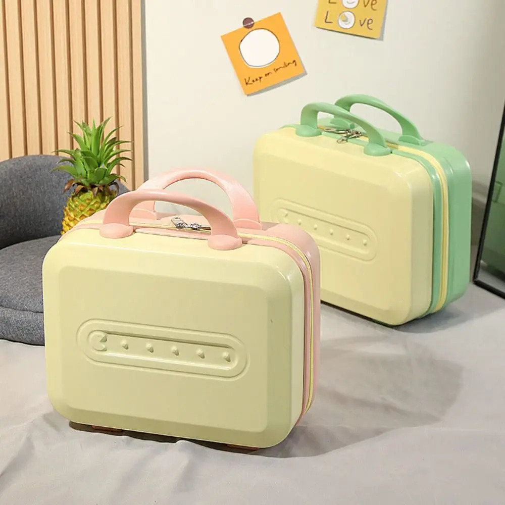 14 inch Mini Travel Suitcase Cosmetic Box Hand Luggage Organizer Case Small Drop resistant Boarding Case With Back elastic band 241114