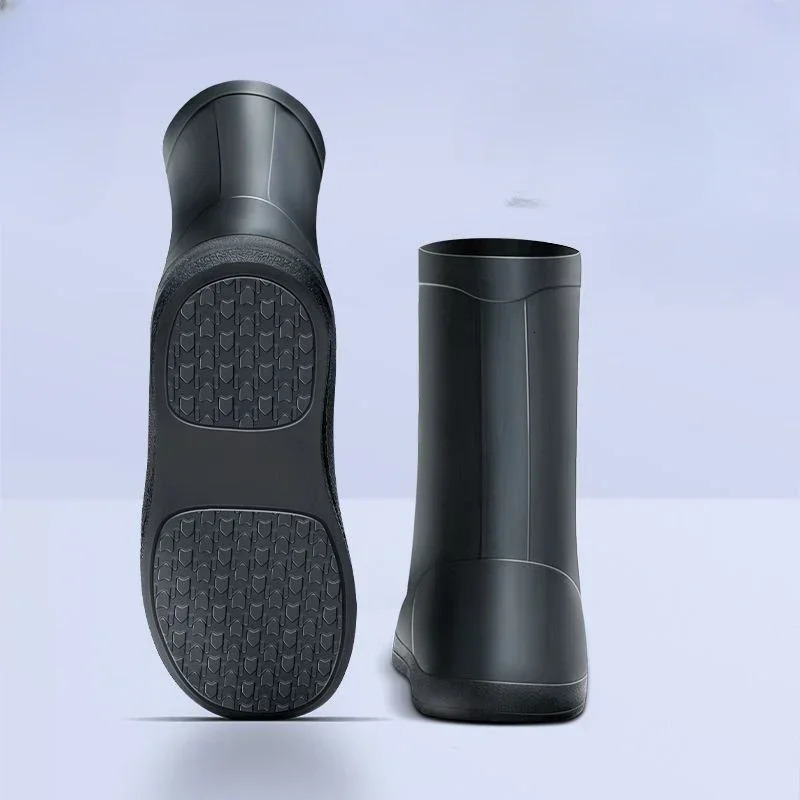 Mens rain boots with durable and lightweight cover Galoshes waterproof mens shoes PVC original plastic discount for rainy days 241126