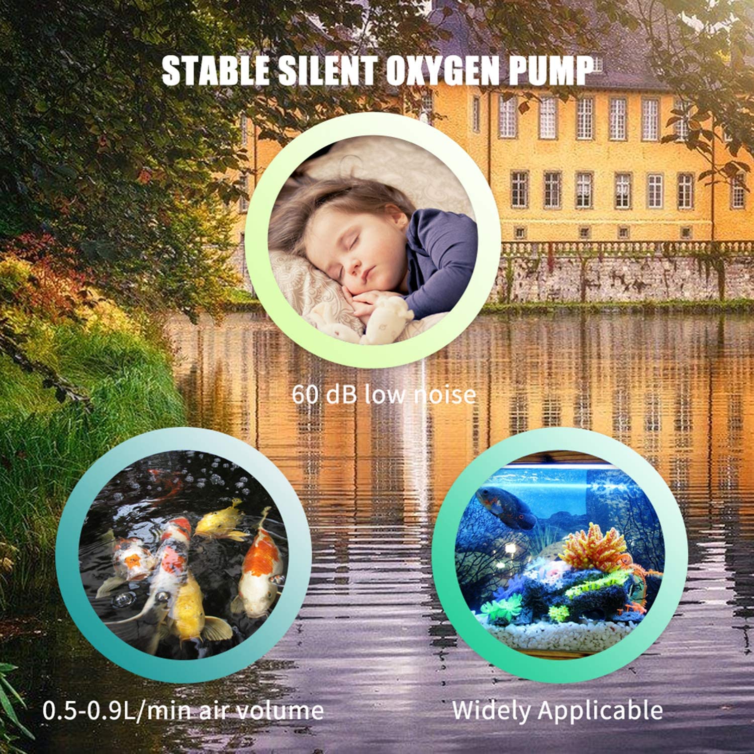 Outdoor Fishing Good Helper 6V Solar Panel Powered Low Noise Mini Portable Oxygen-offering Kit Auto Air Pump