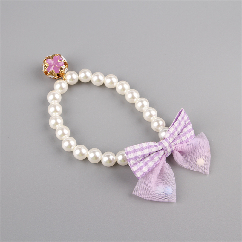 Pet pearls Necklace Butterfly Collar Cat accessories chokers Small and medium-sized dog collar