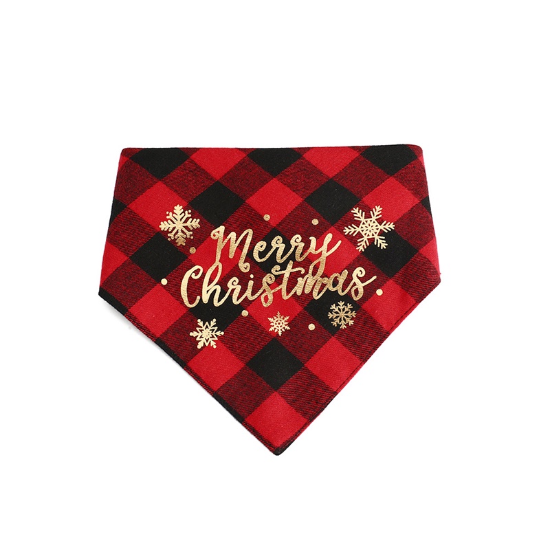 New Golden Printing Christmas Neck Collar Pet Accessories Dog Bandana Scarfs