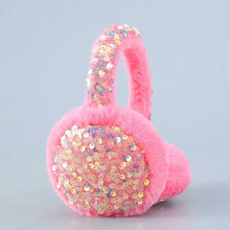 Winter Warm Earmuffs ly Women Girl Fur Winter Ear Muffs Earc Glitter Sequin Earmuffs Headband Soft Fluffy EarcXJ241126