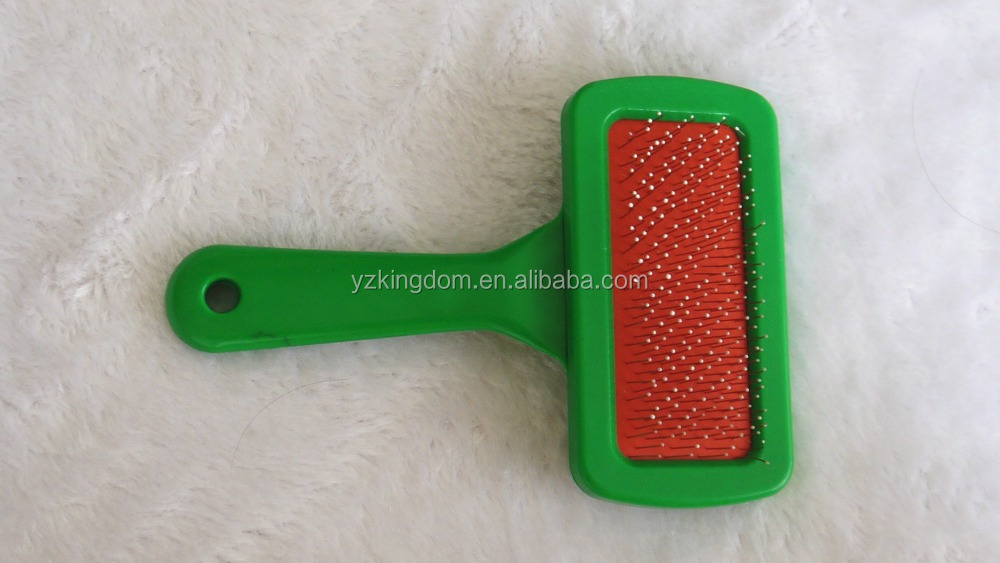 Hot selling pet supply Green and red pet animal cat dog puppy poodle hair fur slicker comb brush