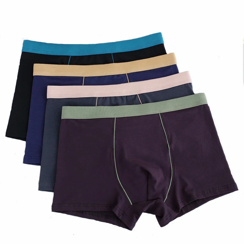 4 pieces/batch plus size cotton underwear mens boxing pants comfortable breathable underwear mens boxing shorts soft fat 125kg 241126