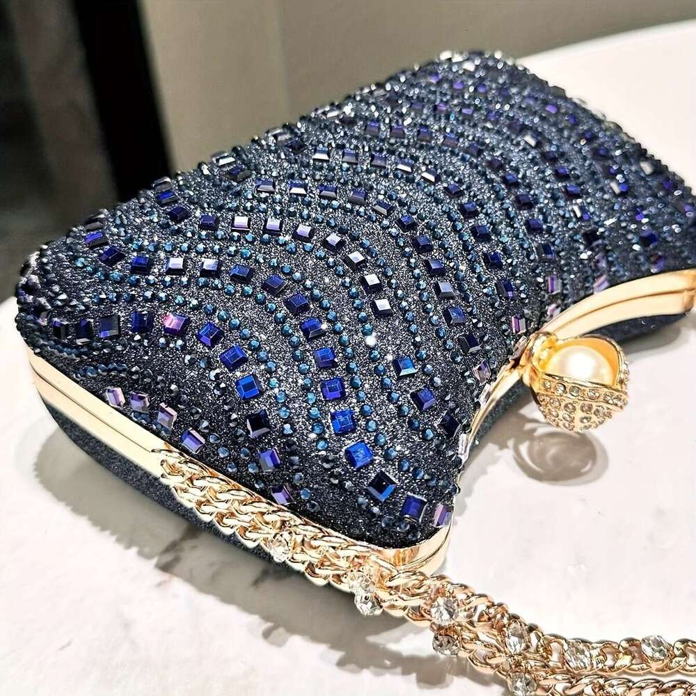 Women urious Rhie Evening Clutch Bag, Glittering Handheld Party Purse With Detachable Chain Strap, Elegant Accessory For Weddings Banquets Formal Even