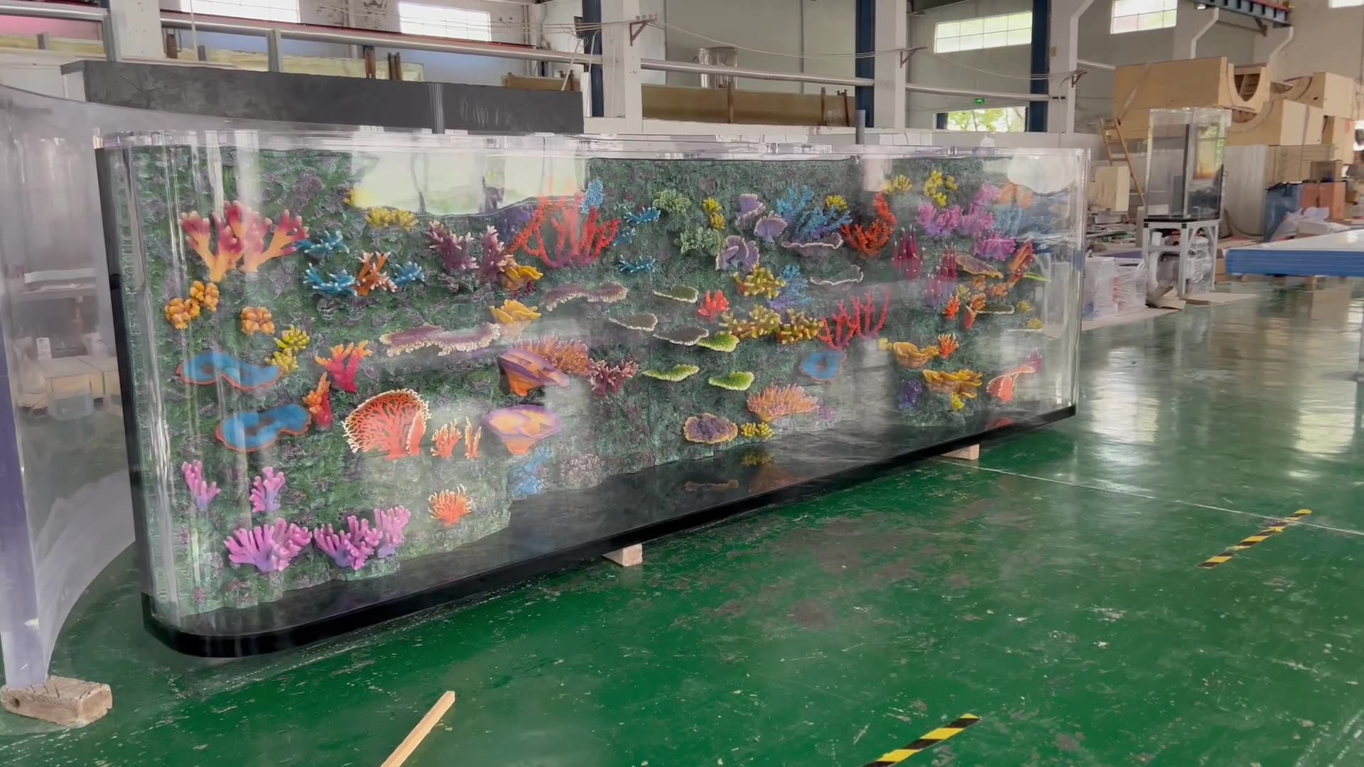 extra large transparent cast acrylic embedment encapsulate background tank wall aquarium