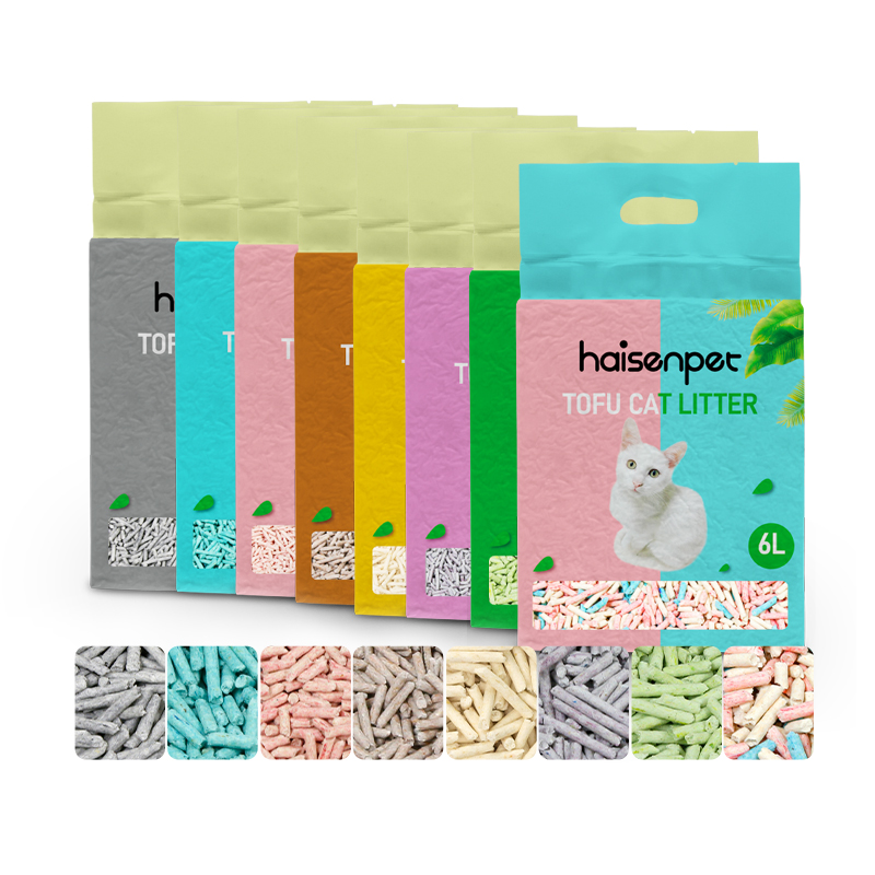 BSCI Factory Flushable Tofu Cat Litter 1.5 2.0 3.0 mm Multiple colors Strong Clumping Of natural plants Cat Litter Sand For Cat