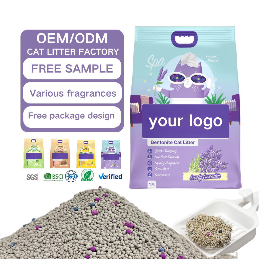 Free Samples 100% Natural Dust Free Kitty Sand Antibacterial Deodorization Bentonite Cat Litter