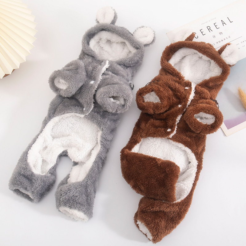 Warm Thick Coral Fleece Pet Clothes Cute Funny Sport Cartoon Style Apparel Dogs Cats Small XL XXL Sizes Winter Spring Holidays