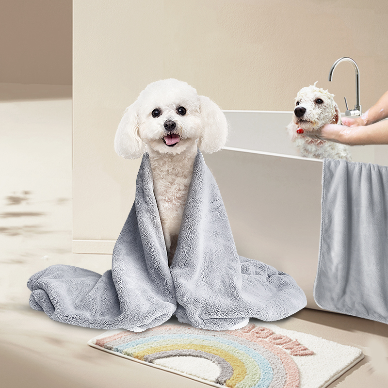2023 New OEM Quick-Drying Absorbent Bath Towel for Cat Dog Pet Bath Towel