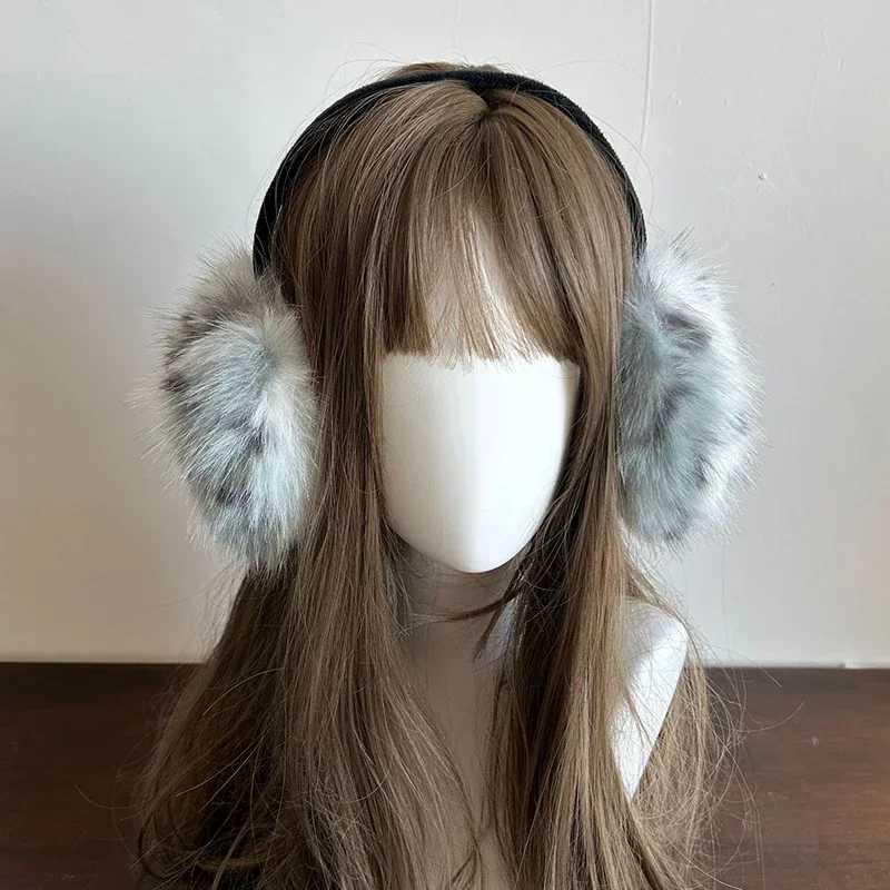 Y2k Leopard Faux Fur Earmuffs Folded Winter Warm Thickened Anti-freeze Women Janese Ear Protection Cycling Eaags AccoriesXJ241126