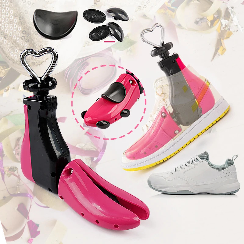 1Pc unisex adjustable flat high-heeled shoes stretch shoe tree mens plastic portable shoe shape stretch shoe rack 241126