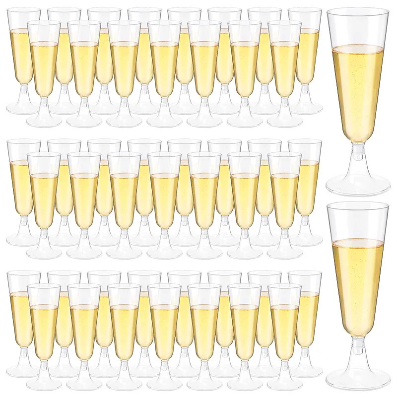 25pcs 150ml disposable sparkling glass champagne bar glass plastic champagne flute transparent Toasting glasses for wedding parties 241126