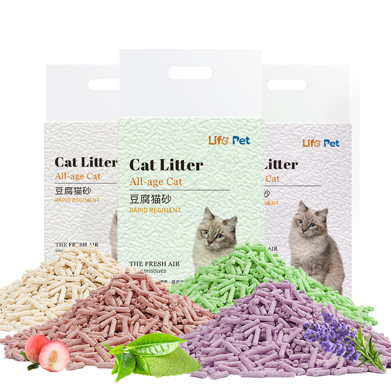 Tofu Cat Litter Sand Natural Custom With Smell Quality Disposable Tofu Cat Litter Dust Free 1.5mm 10l