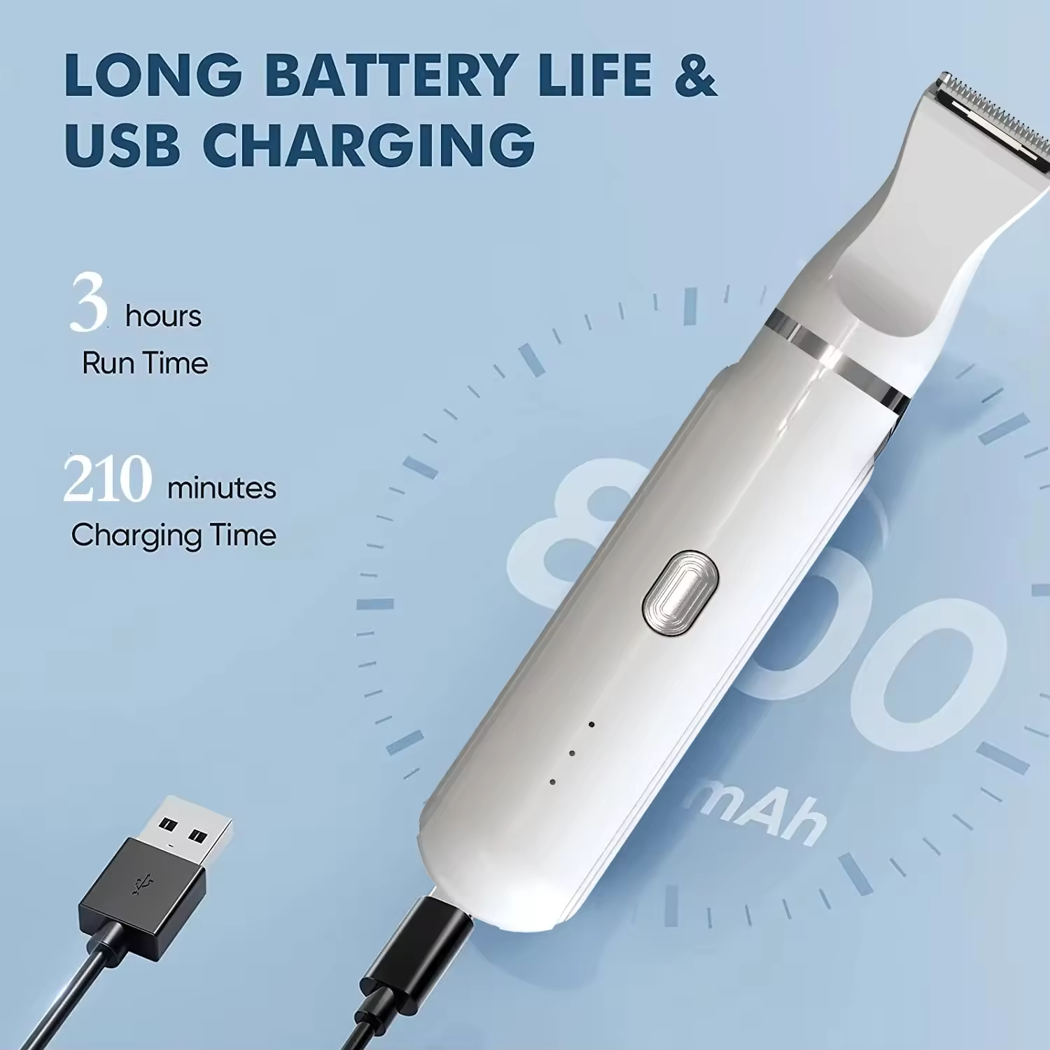 USB Cordless Electric Rechargeable Pet Grooming Tools Portable Low Noise Shaver Trimmer Waterproof Hair Clipper for Small Cats