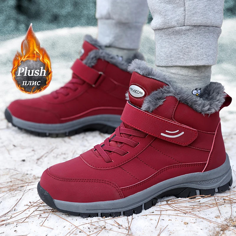 Winter womens snow boots plush thick insulation anti slip lightweight cotton shoes 241126