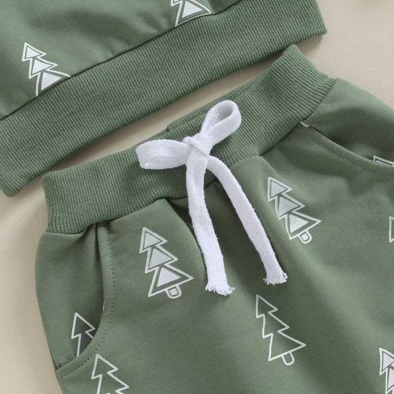 Clothing Sets Christmas Baby Boy Pant Sets Christmas Tree Print Long Sleeve Sweatshirt Tops and Bottom Sets Baby Items Clothing H241126