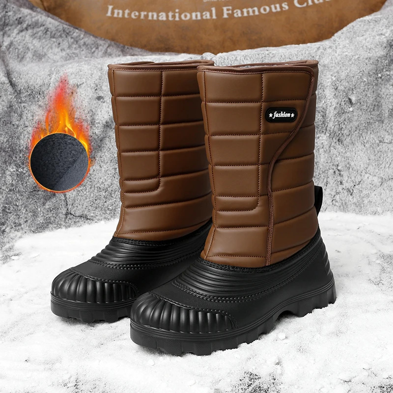 Mens warm winter boots waterproof outdoor fishing and hunting boots mens snow boots 241126