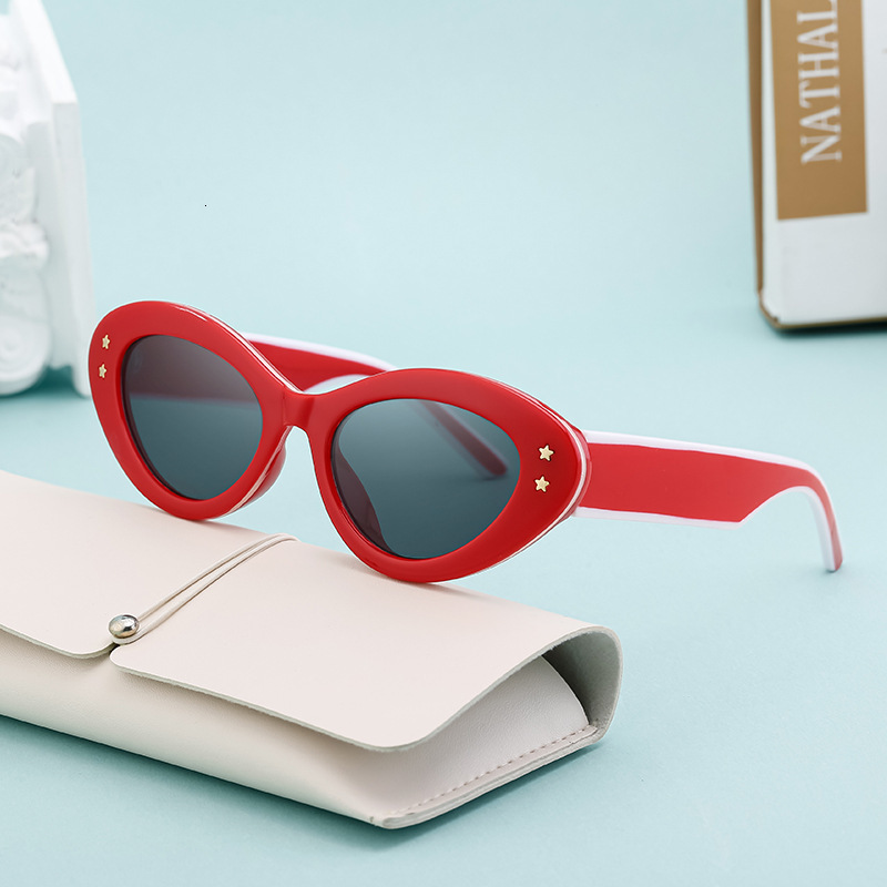 Men's and women's new fashion cat-eye sunglasses high-grade sunglasses