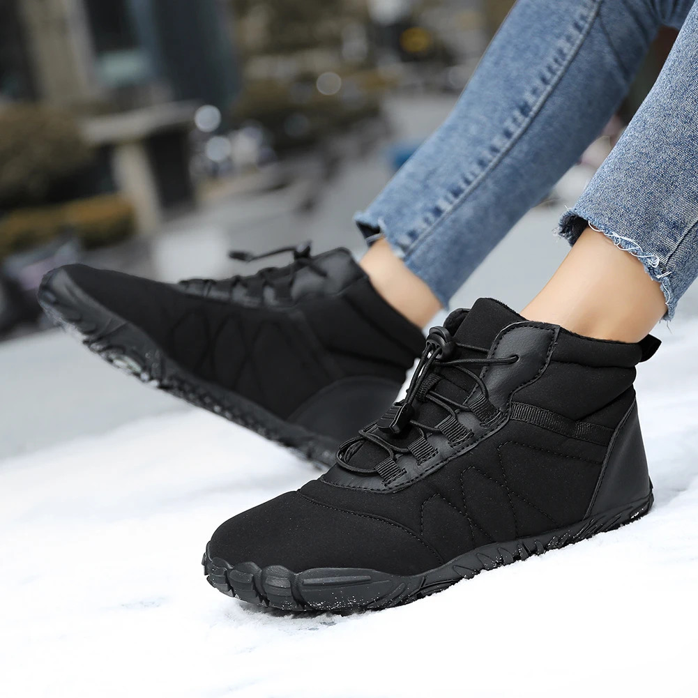 Womens mens barefoot shoes anti slip warm line winter shoes comfortable snow boots soft outdoor sports shoes camping backpacks 241126