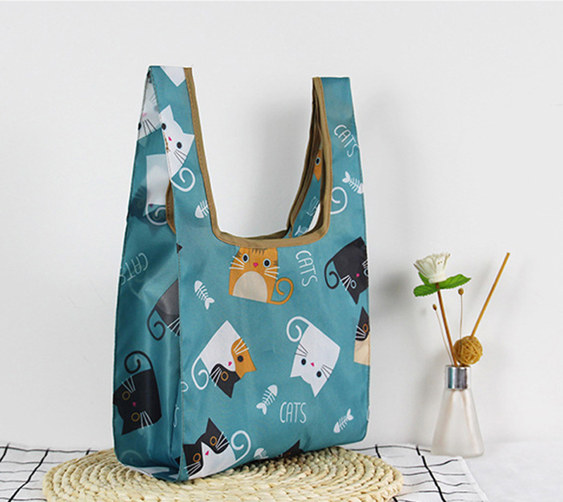 100pcs Small Shopping Bags Multi-Color Brief Portable Shopping Tote with Unique Cartoon Prints - Perfect for Everyday Use