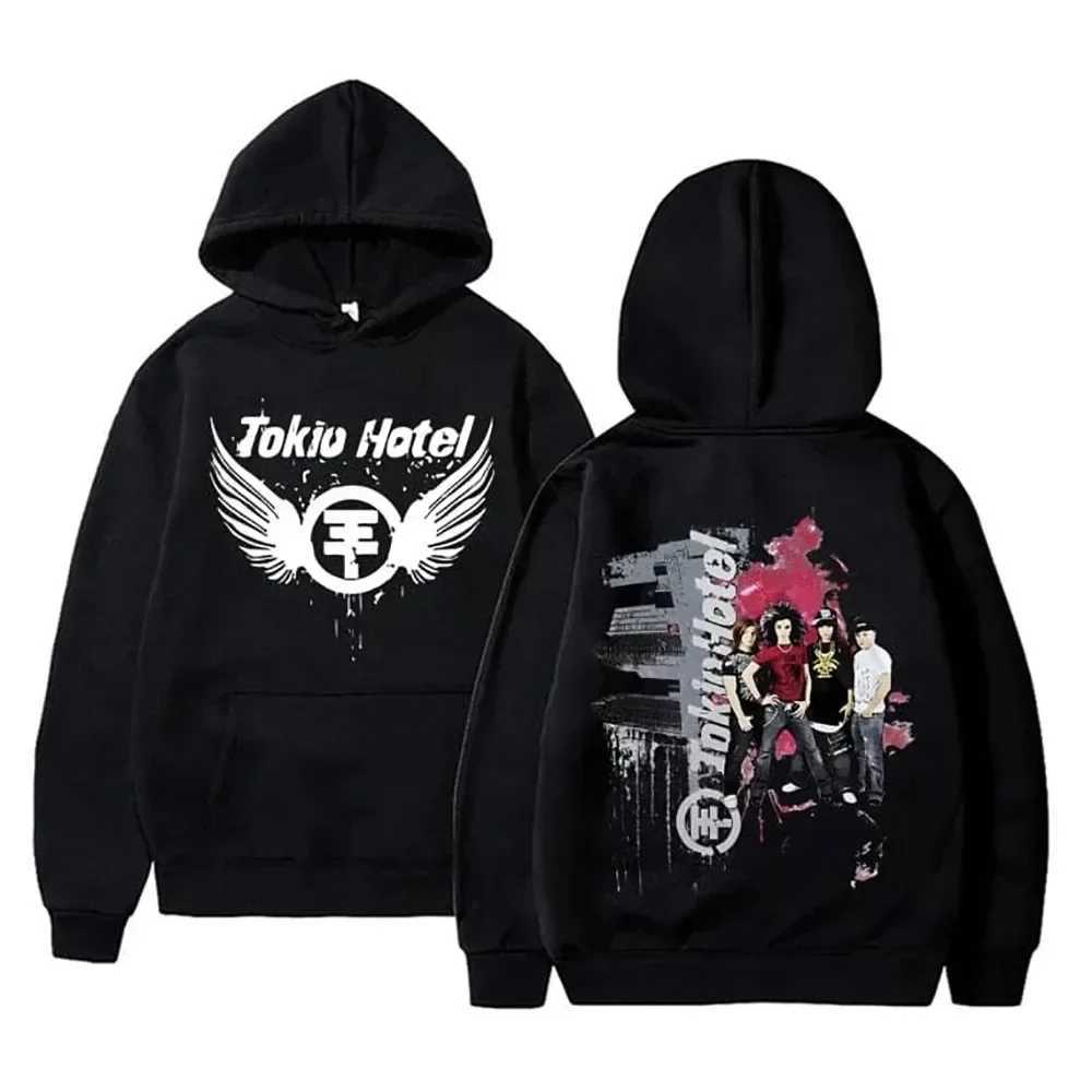 Kaulitz 89 Tokyo Hotel Hoodies Rock Band Pullovers Bill Kaulitz Print Sweatshirt Hoodie Y2k Streetwear Tokyo Hotel Sweatshirts W250117