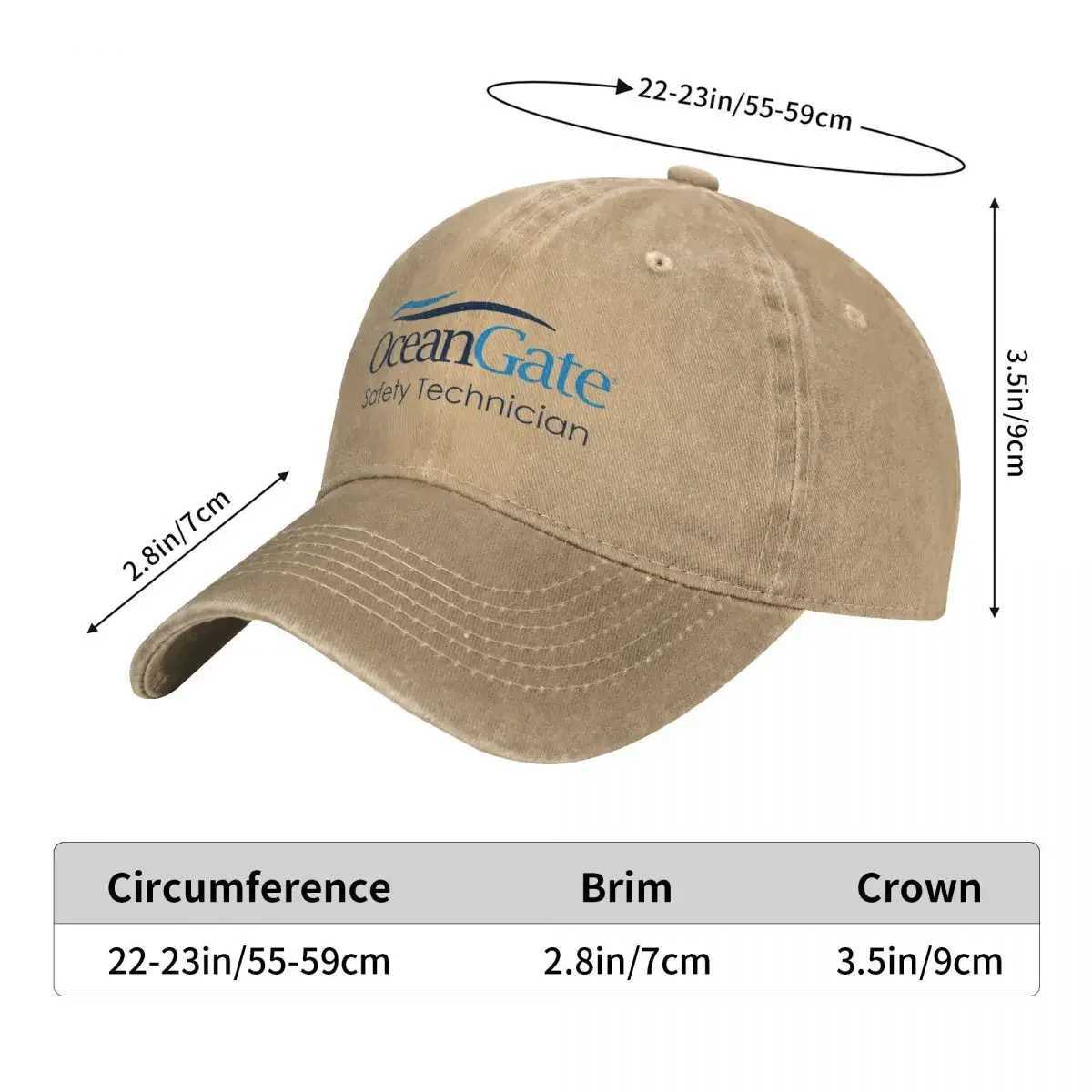 Ball Caps Vintage OceanGate Safety Technician Baseball Cap Unisex Style Distressed Washed Headwear Outdoor All Seasons Travel Hats Cap J240425
