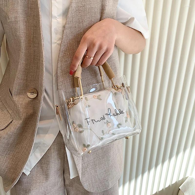 2025 NEW Shoulder Bags Transparent PVC Female Messenger Small Top-Handle Summer Clear Jelly Chain Handbags Ladies Crossbody zhanyishengli