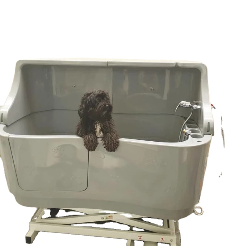 Factory Electric Lifting Plastic Pet Spa Bathtub Dog Grooming Bath with Backside Splasher