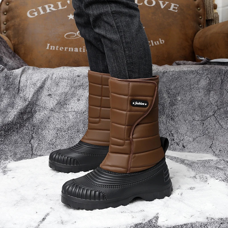Mens warm winter boots waterproof outdoor fishing and hunting boots mens snow boots 241126