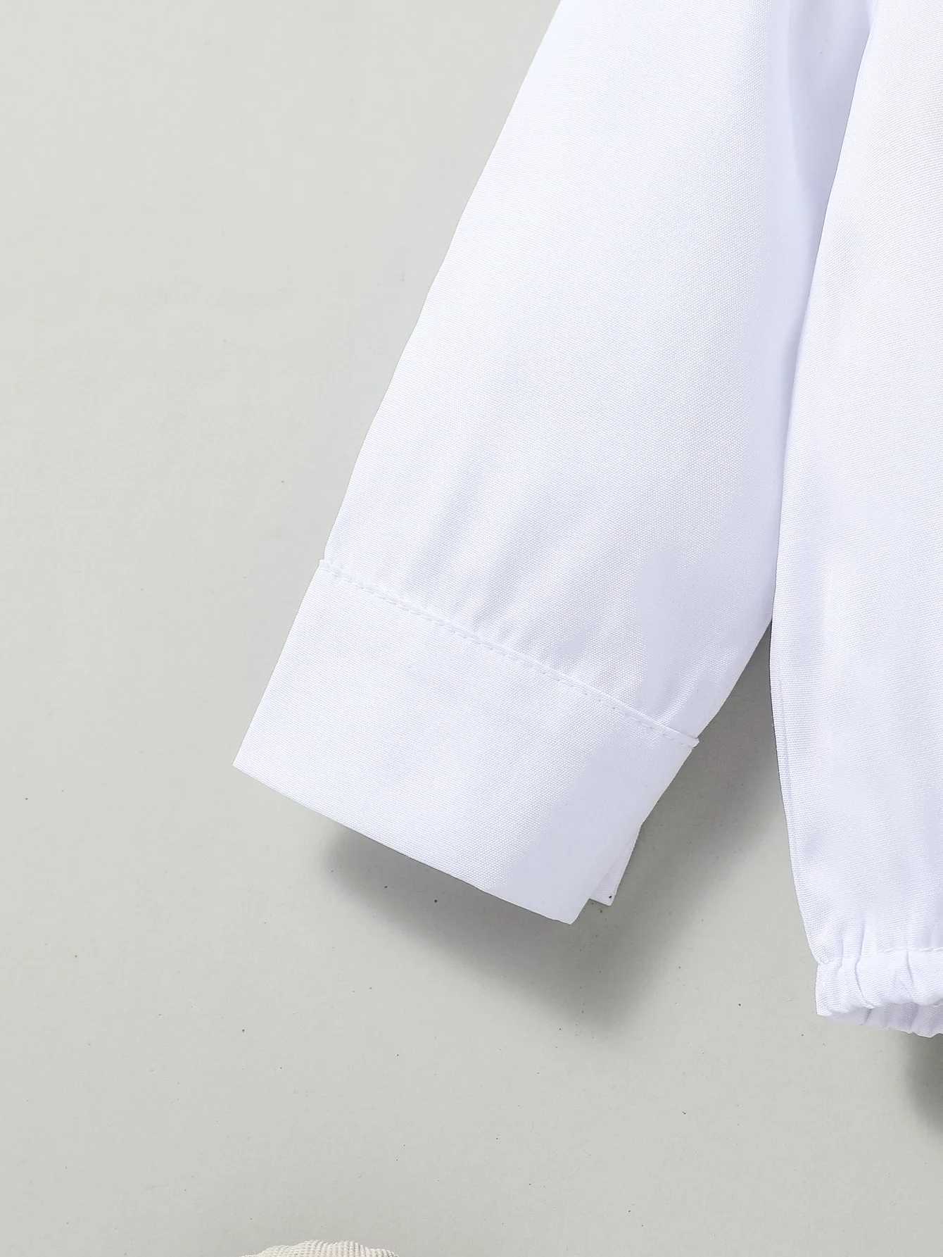 Clothing Sets Baby Set Boys Spring/Fall White Romper Turn-down Collar With Bow+ Suspender Overralls For Newborn-18M Outfits H241126