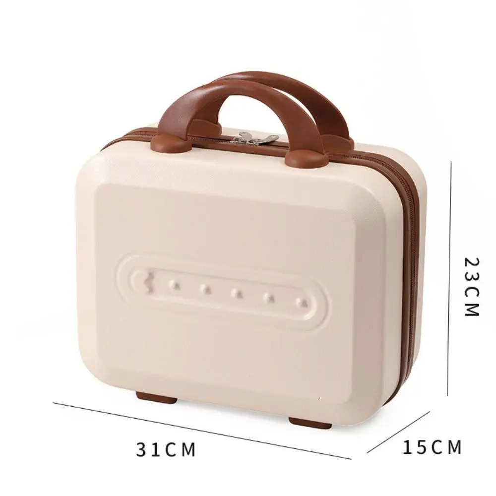 14 inch Mini Travel Suitcase Cosmetic Box Hand Luggage Organizer Case Small Drop resistant Boarding Case With Back elastic band 241114