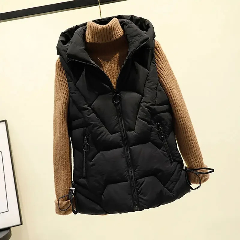 Detachable hood zipper womens vest for spring autumn winter fashionable and casual womens Nice warm womens vest jacket wholesale 241126