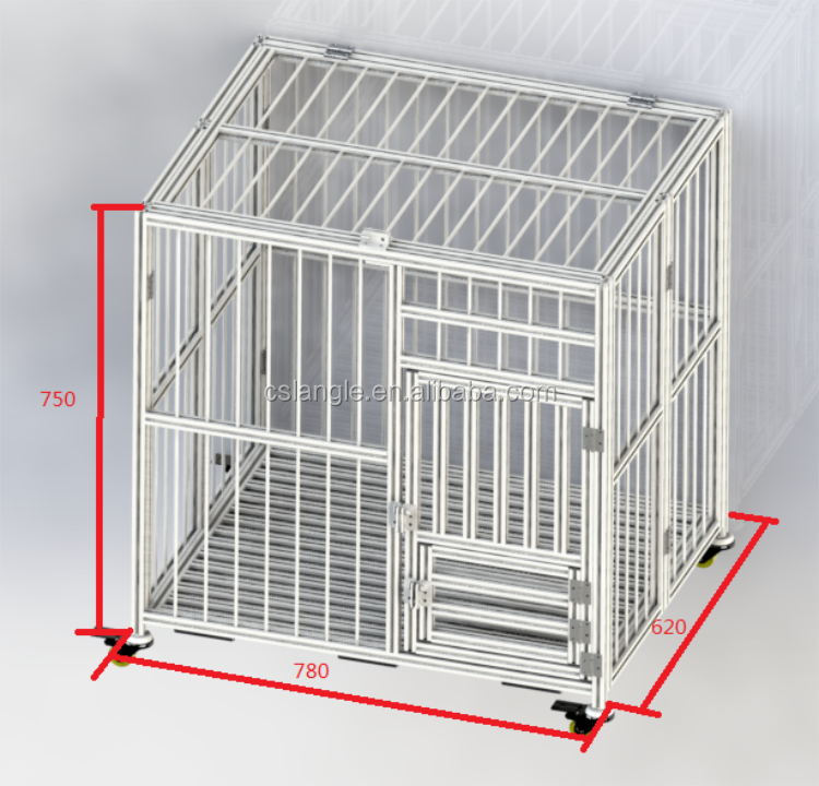 LANGLE Wholesale Manufacturer Metal Foldable Dog Crates Cage Metal Folding Dog Cage Black Impact Dog Kennel Crate Manufacture