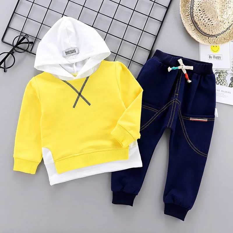 Clothing Sets Boys New Clothing Sets Spring Baby Hooded Long Sleeve T-Shirt Pants Kids Sport Suit For Autumn Children Casual Letter Outfit H241126