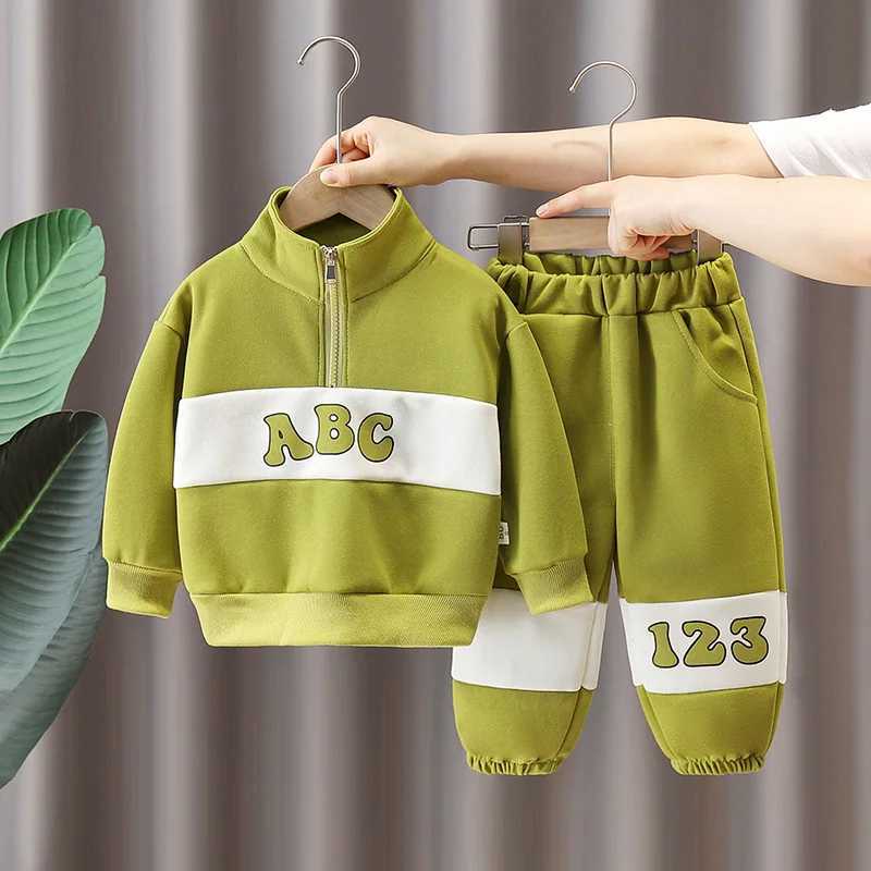 Clothing Sets 1-5 Years Spring Autumn Baby Boys Clothing Set Cotton Letter ABC Sweatshirt + Pants 2Pcs Suit For Kids Children Sport Outfits H241126