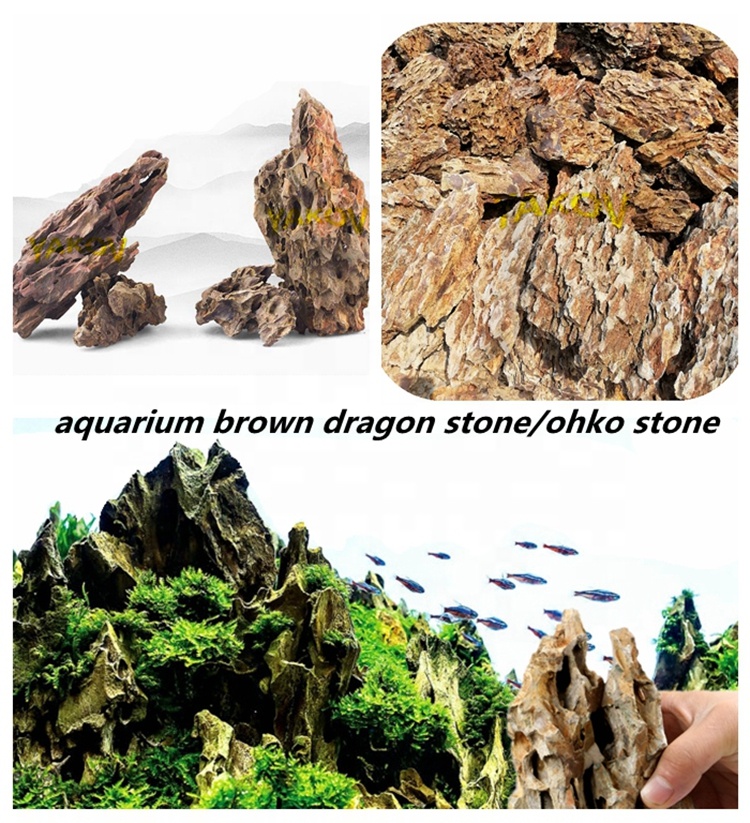 Ready to ship aquarium landscaping 10-50cm brown ohko dragon stone