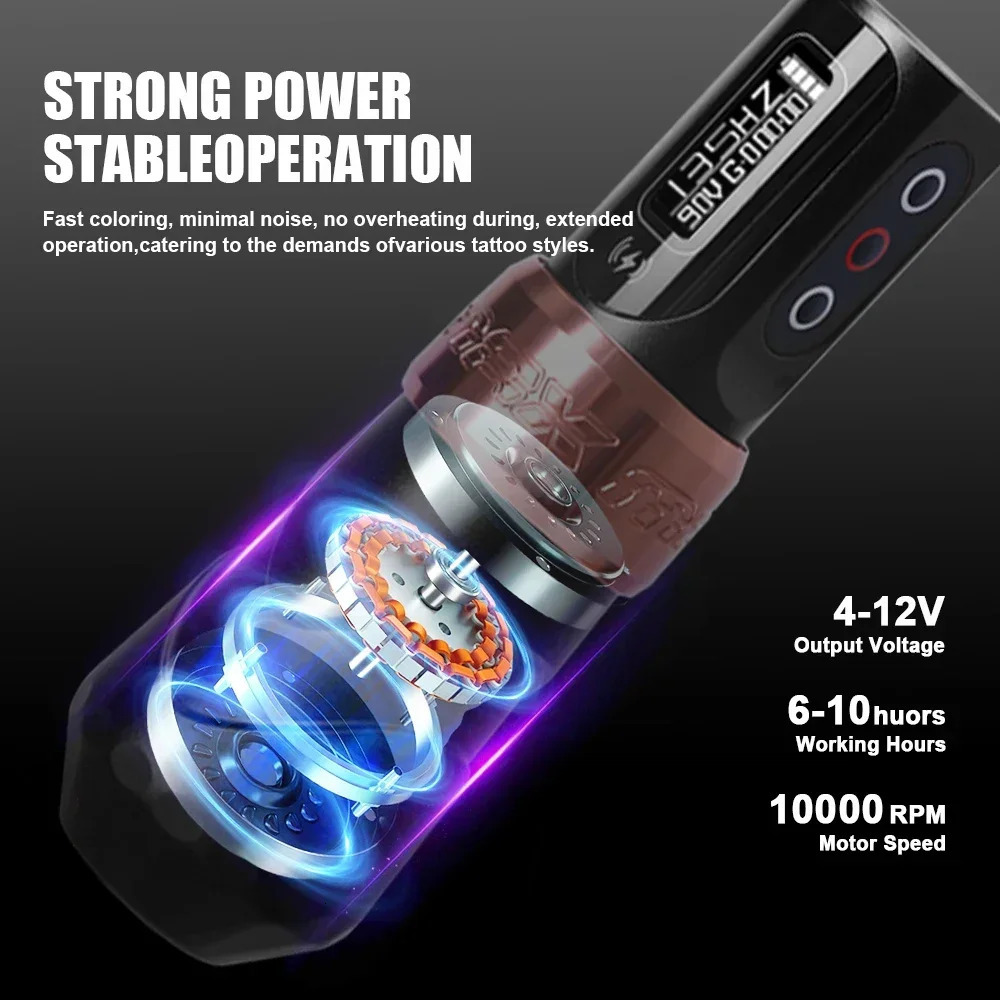 YILONG Max Professional Rotary Tattoo Machine 35mm 40mm Stroke Wireless Permanent Makeup Devices Equipment Supplies 241121