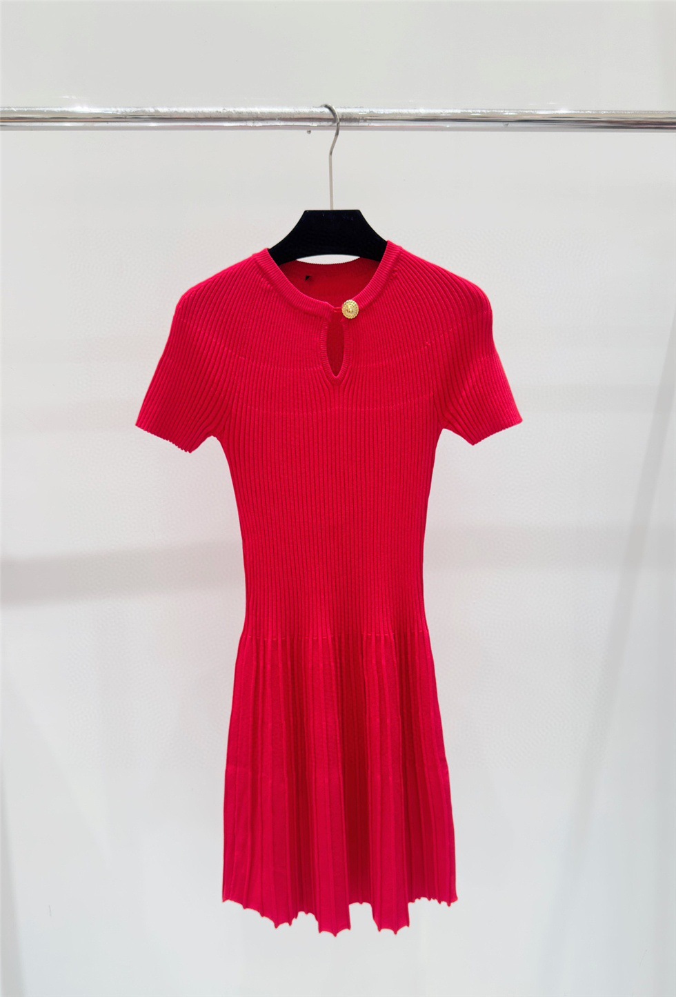416 XL 2024 Milan Runway Dress Spring Summer Short Sleeve Crew Neck Womens Dress Fashion High Qualit