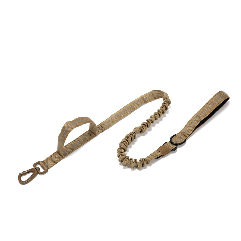 Manufacturer Nylon Tactical Double Handle Bungee Leash Adjustable Pet Dog Training Leash with Reflective Rope
