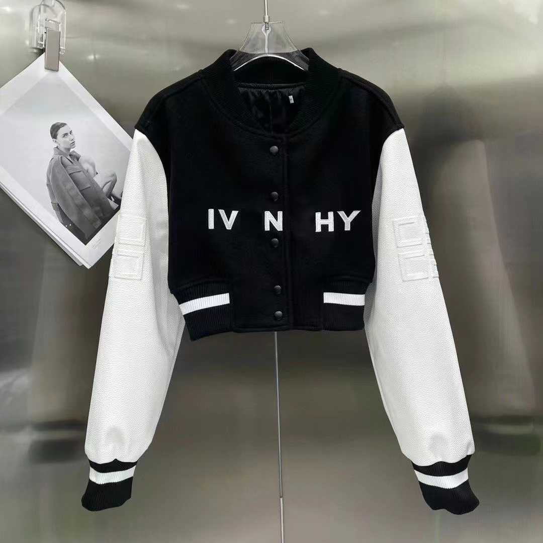 Women's new high-end sports baseball jacket embroidered letters short fashion spring and autumn versatile jacket