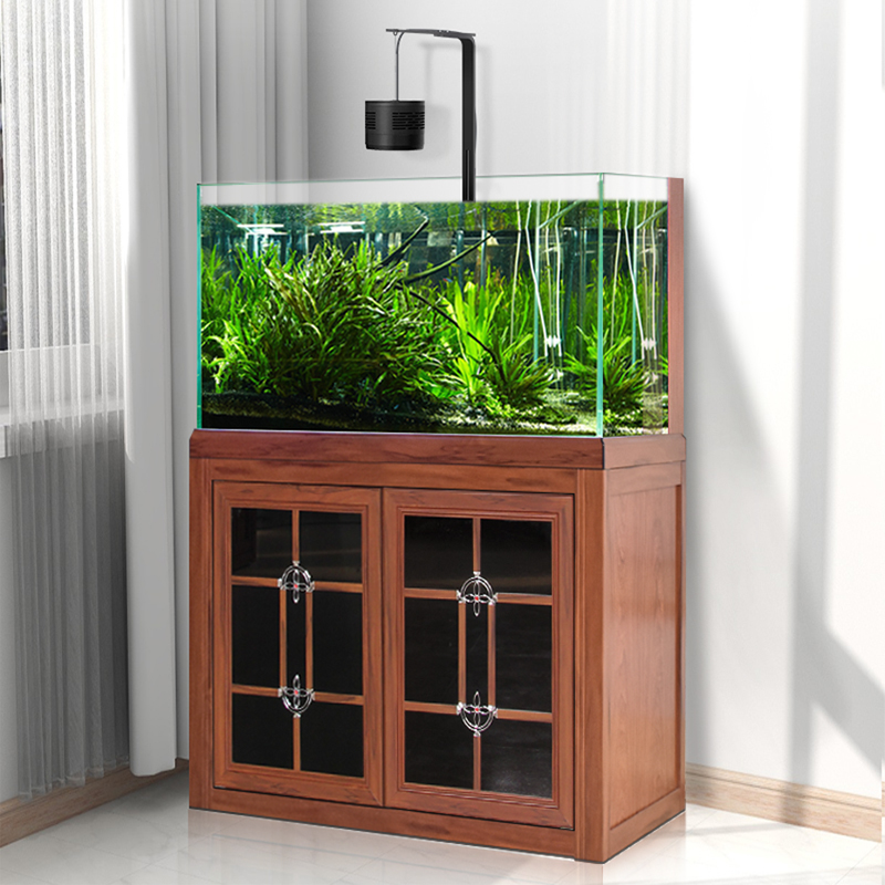2023 new design aquarium fish tank water grass landscaping bottom filter ultra white custom home fish tank cabinet