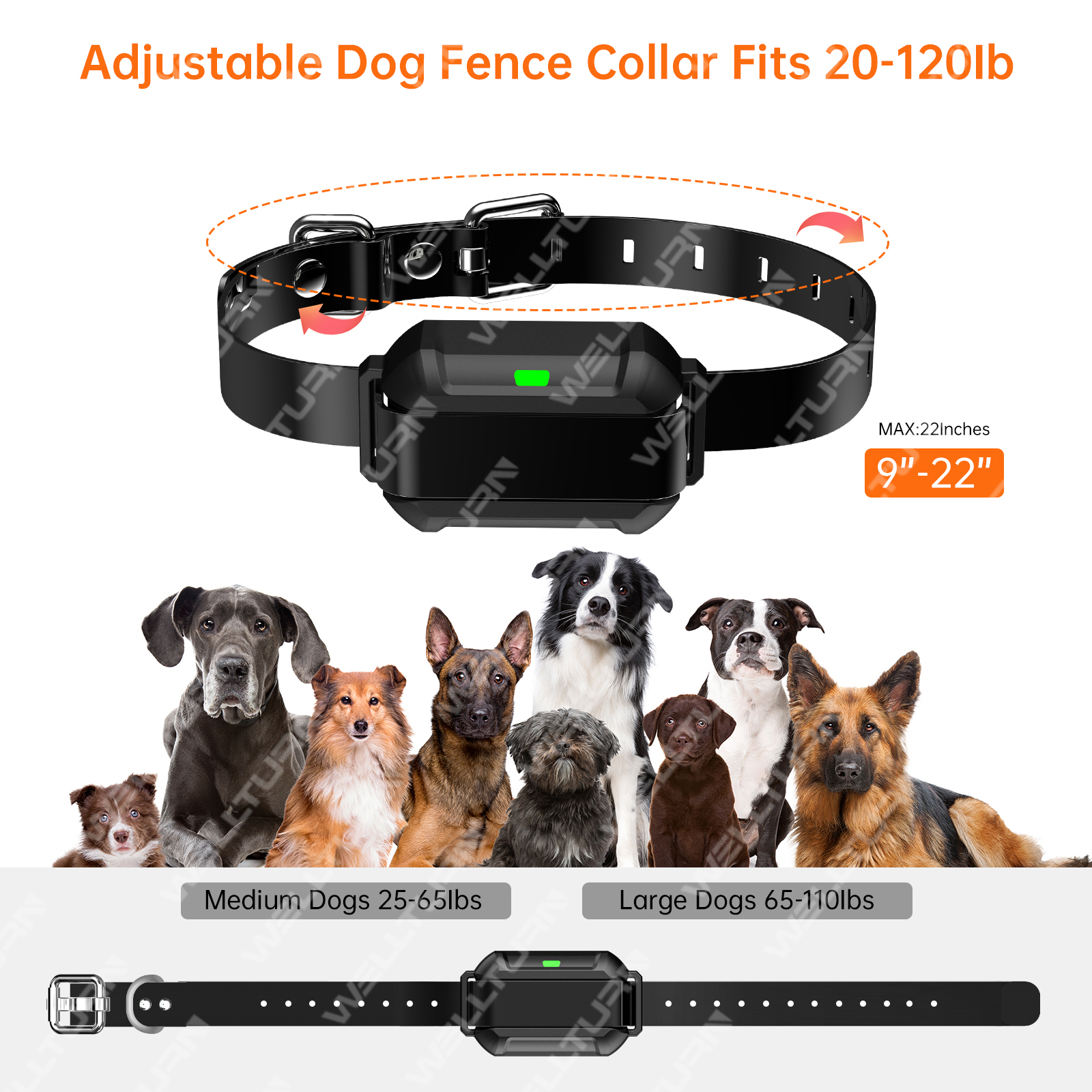 Patented New Product Range 10-120ft Wireless Dog Fence System for 3 Dogs Radar Wireless Fence Training Collar Wireless Dog Fence