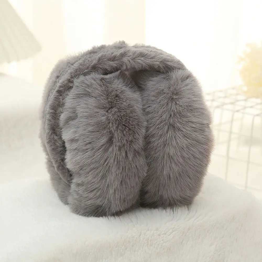 Portable Women Men Ear Warmer Faux Fur Ear-Muffs Foldable Earfls Winter Warm Soft Plush EarmuffsXJ241126